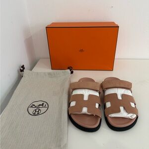 Hermès Chypre Sandals - Brand New - Size 36 - Nude Pink Suede